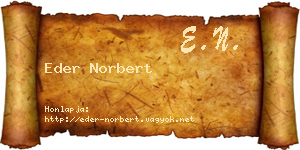 Eder Norbert névjegykártya